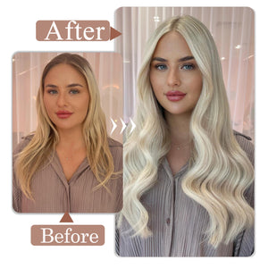 Clip in Hair Extensions Real Human Hair Straight Real Hair Extensions Clip ins Platinum Blonde Clip in Extensions Human Hair for Women Remy Hair Clip ins 16 Inch 80g/5pcs