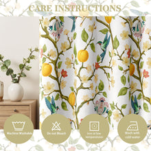 Load image into Gallery viewer, Floral Curtains 100% Blackout, Vintage Hummingbird Black Out Curtain 84 Inches Long, Patterned Thermal Insulated Window Drapes 2 Panels, Grommet Room Darkening Curtains for Living Room Bedroom, White
