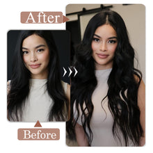 Load image into Gallery viewer, Black Clip in Hair Extension Real Human Hair 20 Inch Remy Hair Extensions Clip ins Real Human Hair for Women 80g/5pcs Straight Human Hair Extensions Double Weft
