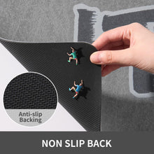 Load image into Gallery viewer, MontVoo Bath Mat Rug for Bathroom-Cute Darkgrey Letter Bathroom Mat Bathroom Rug Non Slip Absorbent Quick Dry Bathmat Shower Mats in Front of Bathtub Sink Washroom Mat Grey 50x80CM
