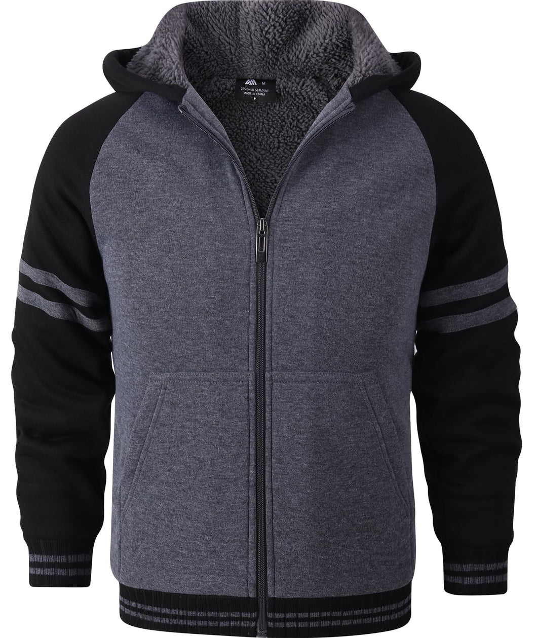 SECOOD Kids Hoodie Fleece Jacket Warm Sherpa Lined Zip Up Hooded Sweatshirt Soft Winter Coat Boys Girls School Outerwear