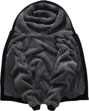 Load image into Gallery viewer, SECOOD Kids Hoodie Fleece Jacket Warm Sherpa Lined Zip Up Hooded Sweatshirt Soft Winter Coat Boys Girls School Outerwear A Black
