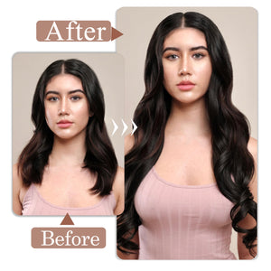 Clip in Hair Extensions Real Human Hair 20 Inch Remy Hair Extensions Clip ins Dark Brown Clip in Hair Extension for Women 80g/5pcs Double Weft Straight Real Human Hair