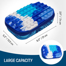 Load image into Gallery viewer, ZIPIT POP Pencil Box for Boys | Fidget Toy | Silicon Sensory Push It Case | Large Capacity Pencil Case (Blue)
