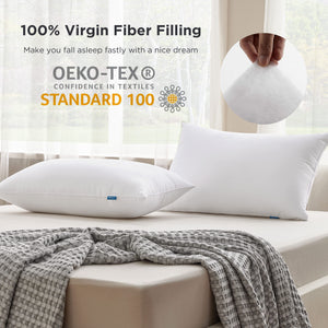 Bedsure Standard Pillows Size Set of 2 - Bed Pillows Standard Size for Sleeping, Soft and Supportive, Hotel Quality, Original Down Alternative Filling for Side, Back Sleepers, 2 Pack