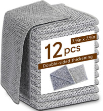 Load image into Gallery viewer, puretor 12Pcs New Upgrade 2-LayerNonScratch Wire Dishcloth, WireDishwashing Rag, Non-Scratch Wire DishwashingRagsfor Wet and Dry, Kitchen Cleaning Dish Ragsfor Cookware,Sinks, Dishes,Stove
