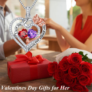 Iefil Birthday Gifts for Women - Wife Birthday Gifts, Girlfriend Birthday Gifts, Mom Birthday Gifts, January Birthday Gifts, June Birthday Gifts | Garnet Necklace, Alexandrite Necklace