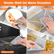 Load image into Gallery viewer, COBETE Non Scratch Wire Dishcloth,Double-Layer Wire Dishwashing Rags for Wet and Dry,Wire Miracle Cleaning Towels and Dish Cloths Multipurpose for Washing Dishes,Cookware, Sinks,Stove Tops,Pack of 10
