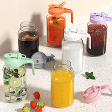 Load image into Gallery viewer, 64 oz Glass Pitcher with Lid, Large Wide Mouth Mason Jar with Pour Spout, Green Sun Tea Glass Jar for Outside, Drink Pitcher Great for Drink, Cold Beverages and Breast Milk
