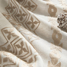Load image into Gallery viewer, Boho Curtains 72 Inches Long 2 Panels Set for Living Room Bedroom Grommet Neutral Natural Linen Curtains Embroidered Semi Sheer Flax Fabric Drapes Country Farmhouse Decor, 52x72 Inch Length, Taupe
