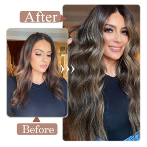Clip in Hair Extensions Real Human Hair 20 Inch Straight Human Hair Clip in Extensions Balayage Dark Brown to Chestnut Brown Remy Hair Extensions Clip ins for Women 80g/5pcs