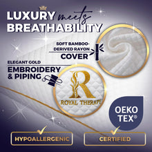Load image into Gallery viewer, Royal Therapy King Memory Foam Pillows 4-Pack - Shredded Memory Foam Pillow for All Sleep Positions - Medium Firm Pillow with Adjustable, Bamboo-Derived Rayon Cover, CertiPUR-US, Oeko-TEX Certified
