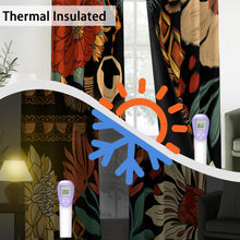 Load image into Gallery viewer, Tyrot 100% Blackout Black Boho Floral Curtains for Living Room 84 inch Long 2 Panels Farmhouse Mid Century Black Out Curtains for Bedroom Grommet Thermal Insulated Room Darkening Window Drapes,52Wx84L
