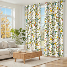 Load image into Gallery viewer, Floral Curtains 100% Blackout, Vintage Hummingbird Black Out Curtain 84 Inches Long, Patterned Thermal Insulated Window Drapes 2 Panels, Grommet Room Darkening Curtains for Living Room Bedroom, White

