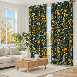 Floral Curtains 100% Blackout, Vintage Hummingbird Black Out Curtain 84 Inches Long, Thermal Insulated Window Drapes 2 Panels, Grommet Room Darkening Curtains for Living Room Bedroom, Dark Green