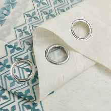 Load image into Gallery viewer, Sheer Curtains 96 Inches Long 2 Panels set for Living room Grommet Semi Sheer Bohemian Western Curtains Classic Rustic Embroidery Flax Drapes Large Window Farmhouse Privacy Decor, 52x96, Teal Blue

