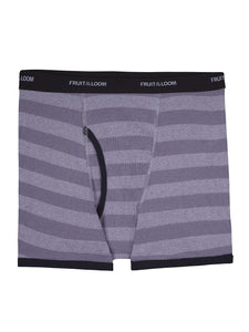 Fruit Of The Loom Mens Cotton Boxer Brief Underwear Traditional Fly Stripes Assorted SM (6-8 Little Kid/Big Kid), Small, Pack of 10