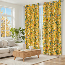 Load image into Gallery viewer, Floral Curtains 100% Blackout Vintage Hummingbird Black Out Curtain 84 Inches Long Thermal Insulated Window Drapes 2 Panels Grommet Room Darkening Curtains for Living Room Bedroom, Mustard Yellow
