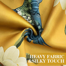 Load image into Gallery viewer, Floral Curtains 100% Blackout Vintage Hummingbird Black Out Curtain 84 Inches Long Thermal Insulated Window Drapes 2 Panels Grommet Room Darkening Curtains for Living Room Bedroom, Mustard Yellow
