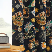 Load image into Gallery viewer, Navy Blue Vintage Floral Patterned Curtains 84 Inches Long 2 Panels for Bedroom Living Room 100% Blackout Mid Century Modern Curtains with Flower Botanical Printed Thermal Insulated Grommet Drapes
