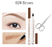 Load image into Gallery viewer, 4 Colors Eyebrow Pencil Waterproof Microblading Eye brow Pencil Brown Tattoo Pen Fork Tip Liquid Eyebrow Enhancer Dye Tint Pen
