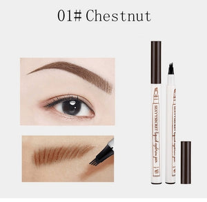 4 Colors Eyebrow Pencil Waterproof Microblading Eye brow Pencil Brown Tattoo Pen Fork Tip Liquid Eyebrow Enhancer Dye Tint Pen