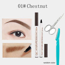 Load image into Gallery viewer, 4 Colors Eyebrow Pencil Waterproof Microblading Eye brow Pencil Brown Tattoo Pen Fork Tip Liquid Eyebrow Enhancer Dye Tint Pen
