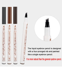 Load image into Gallery viewer, 4 Colors Eyebrow Pencil Waterproof Microblading Eye brow Pencil Brown Tattoo Pen Fork Tip Liquid Eyebrow Enhancer Dye Tint Pen
