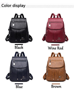 New High Quality Leather Women Backpack...