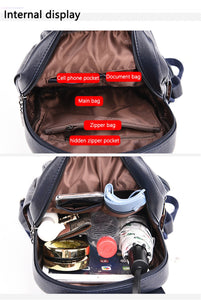 New High Quality Leather Women Backpack...