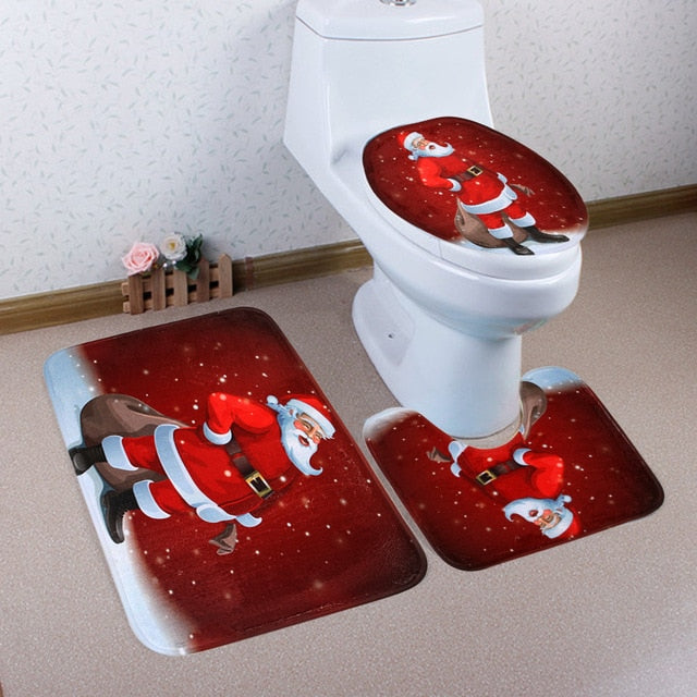 Bathroom Commode Christmas Set