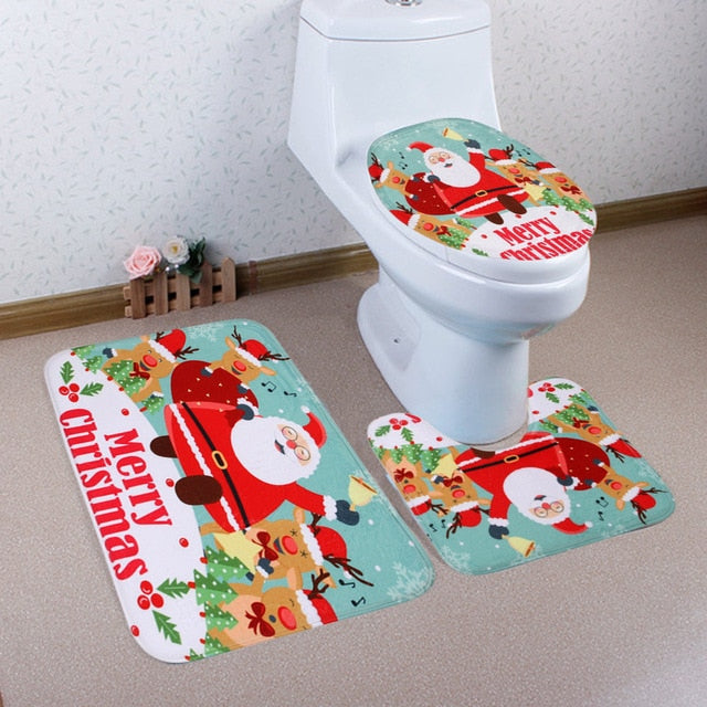 Bathroom Commode Christmas Set