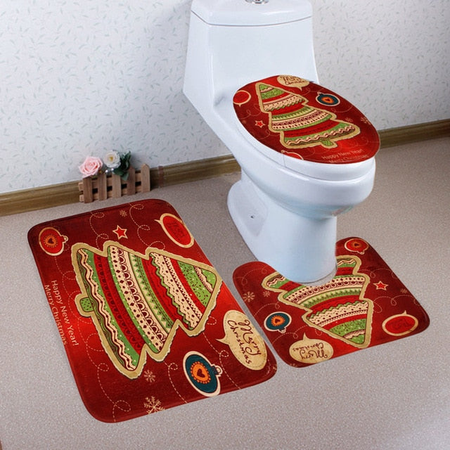 Bathroom Commode Christmas Set