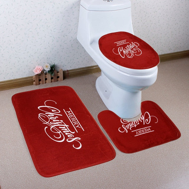 Bathroom Commode Christmas Set