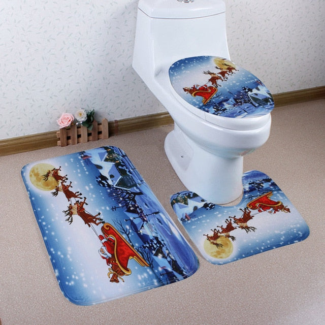 Bathroom Commode Christmas Set