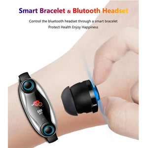 2 in 1 Fitness Bracelet With Wireless Bluetooth Headphone - Etrendpro