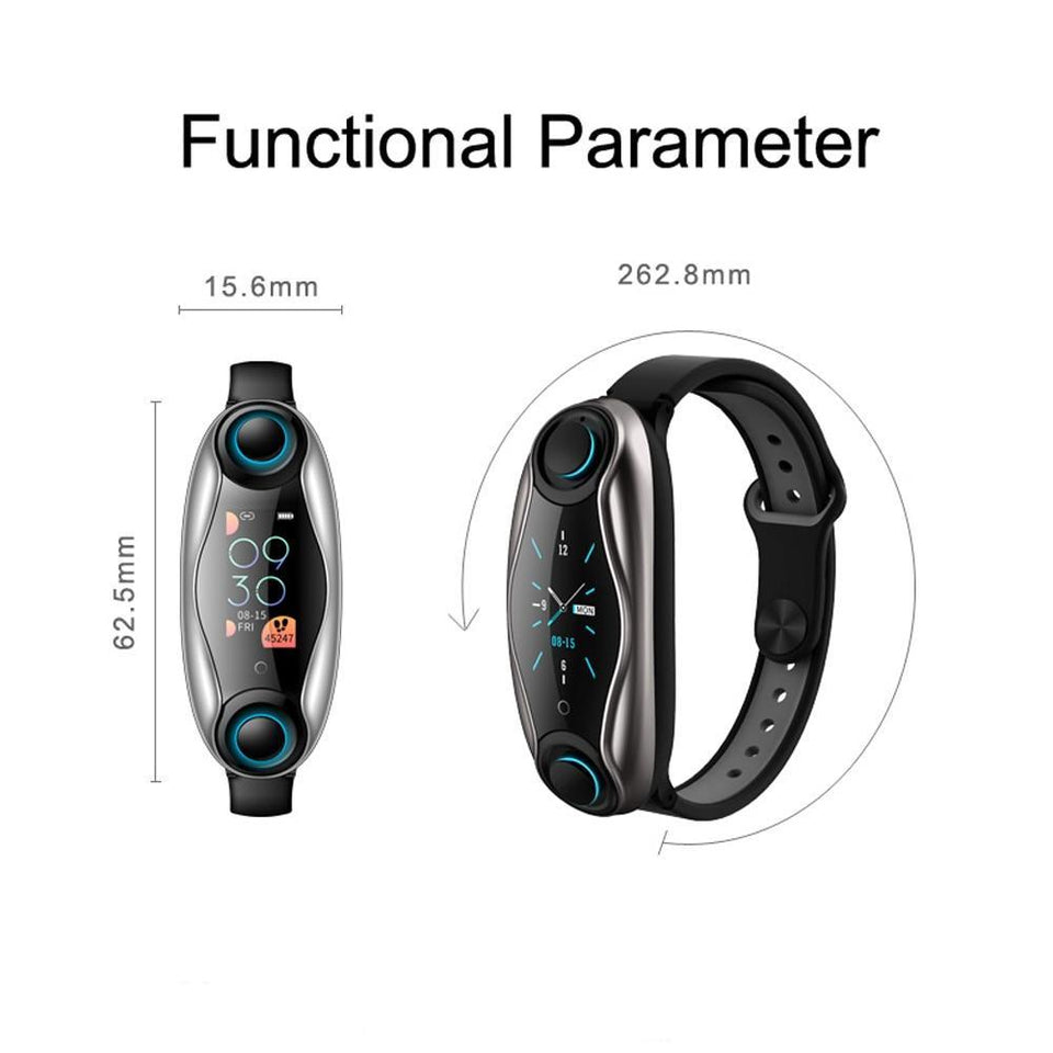 2 in 1 Fitness Bracelet With Wireless Bluetooth Headphone - Etrendpro