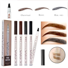 Load image into Gallery viewer, 4 Colors Eyebrow Pencil Waterproof Microblading Eye brow Pencil Brown Tattoo Pen Fork Tip Liquid Eyebrow Enhancer Dye Tint Pen
