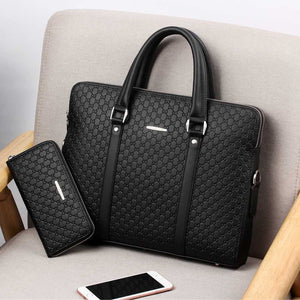 New Double Layers Men's Leather Business Briefcase....