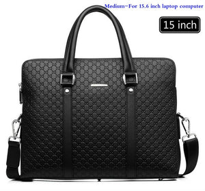 New Double Layers Men's Leather Business Briefcase....