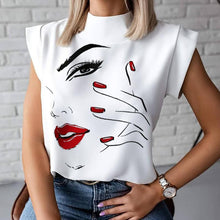 Load image into Gallery viewer, Women Elegant Lips Print blouse...
