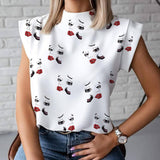 Women Elegant Lips Print blouse...