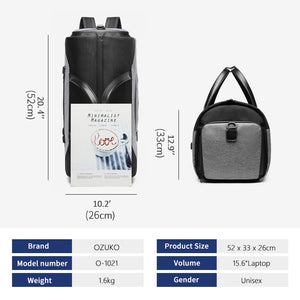 OZUKO Multifunction Men Waterproof Travel Bag...