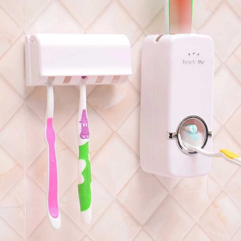 Automatic Toothpaste Dispenser And Toothbrush Holder...