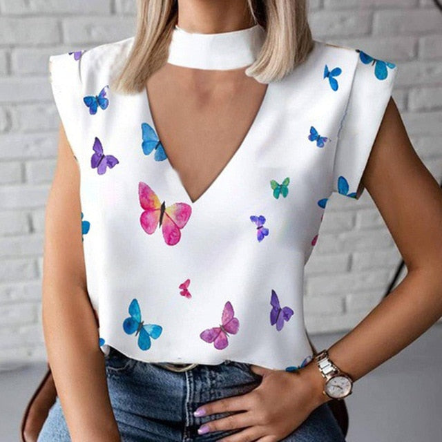 Women Elegant Lips Print blouse...