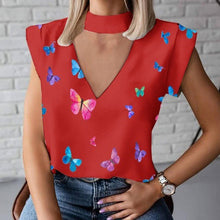 Load image into Gallery viewer, Women Elegant Lips Print blouse...
