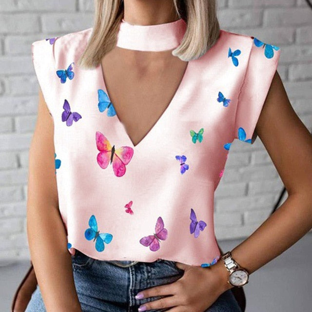 Women Elegant Lips Print blouse...