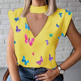 Women Elegant Lips Print blouse...