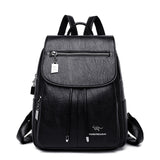 New High Quality Leather Women Backpack...