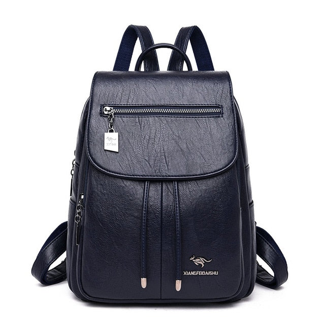 New High Quality Leather Women Backpack...